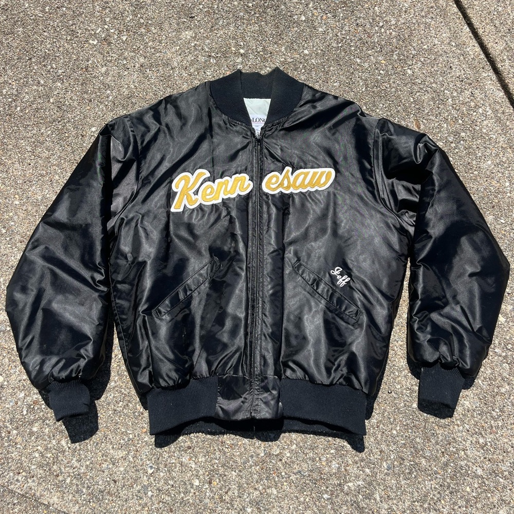 Kennesaw state Black Bomber Jacket with Gold Embroidery